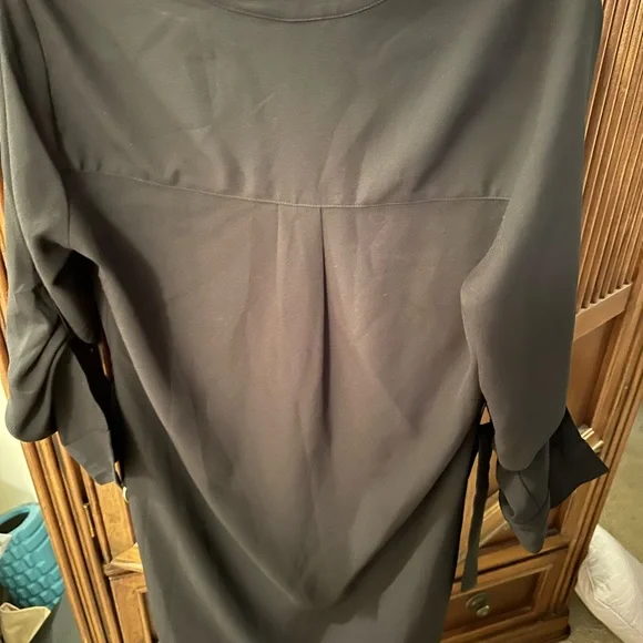 Black Express portofino shirt dress with zipper neck, size medium - Picture 4 of 4